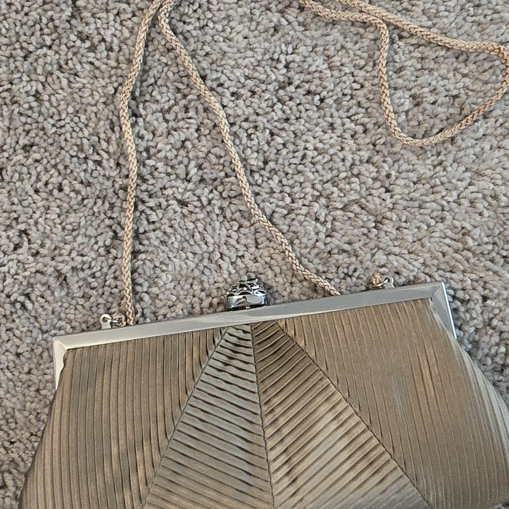 Kate Landry Metallic Pleated Wristlet